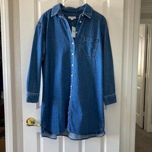 Ann Taylor "Weekend" Denim Shirt Dress Size LP, New with Tags